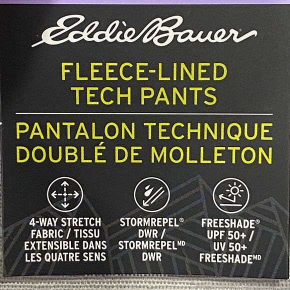 Eddie Bauer Fleece Lined Tech Pants Mens 40 x 30 Gray Water Repellent Insulated - Picture 7 of 16